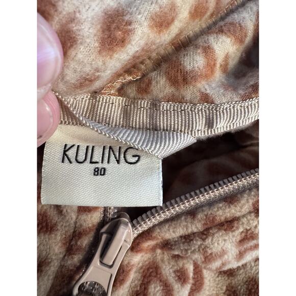 Kuling Northpole fleece One Piece Romper With Hood Leopard Print 12-18 Months - Picture 5 of 12